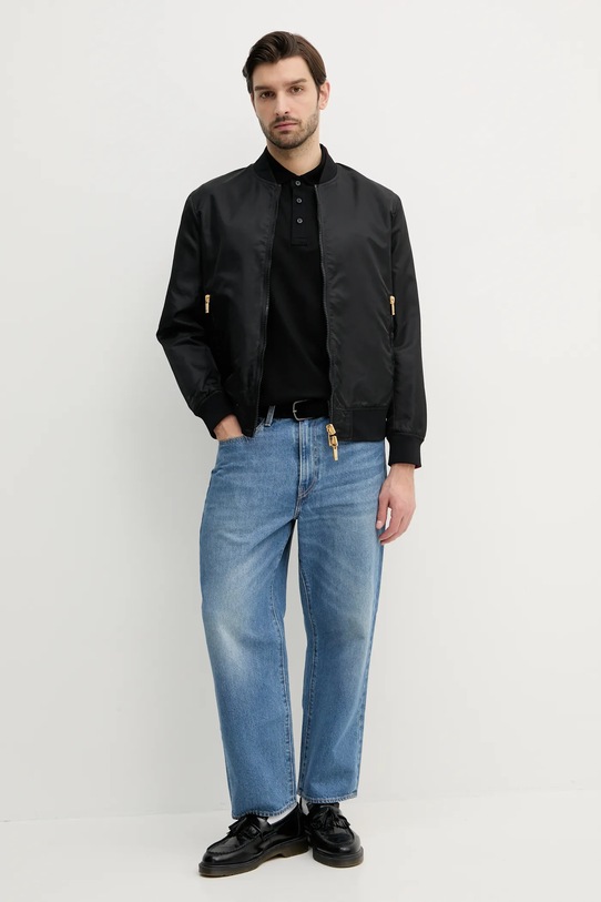 Pamučna polo majica Paul&Shark 25411232 crna SS25