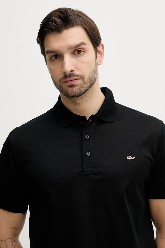 Bavlněné polo tričko Paul&Shark černá 25411232