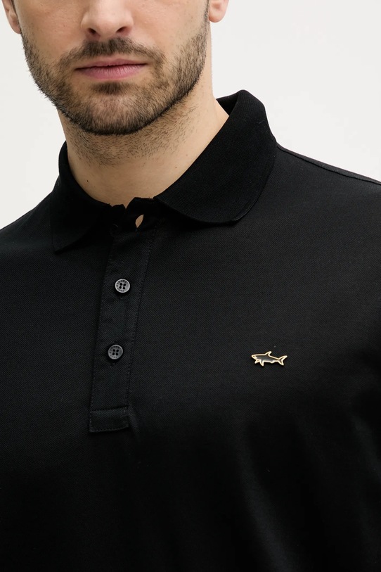 Pamučna polo majica Paul&Shark 25411232 crna