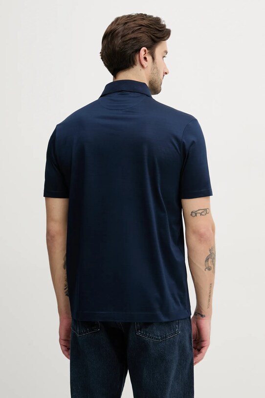 Bavlněné polo tričko Paul&Shark 25411239 námořnická modř SS25
