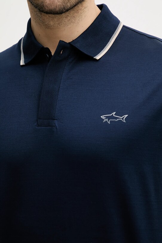 Bavlněné polo tričko Paul&Shark 25411301 námořnická modř