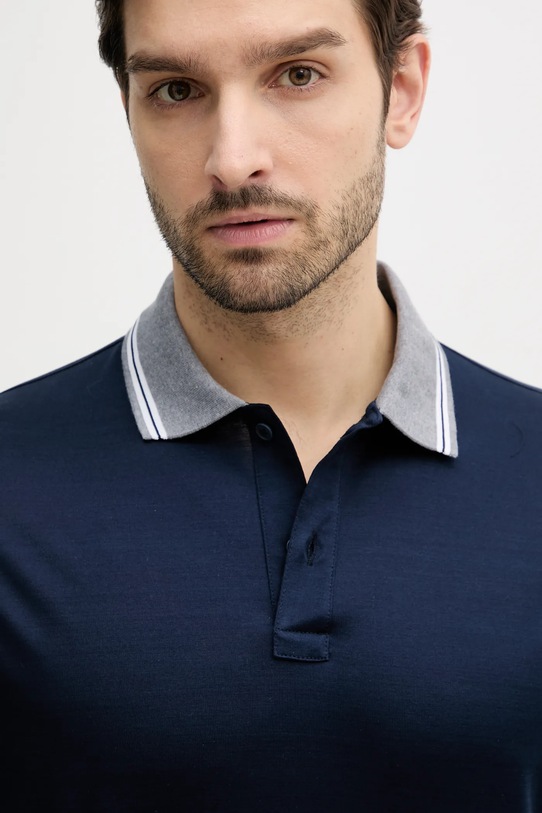 Bavlněné polo tričko Paul&Shark 25411310 námořnická modř