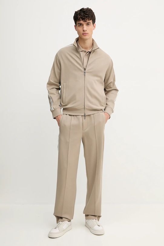 Emporio Armani polo bawełniane EM000850.AF12955 beżowy SS25