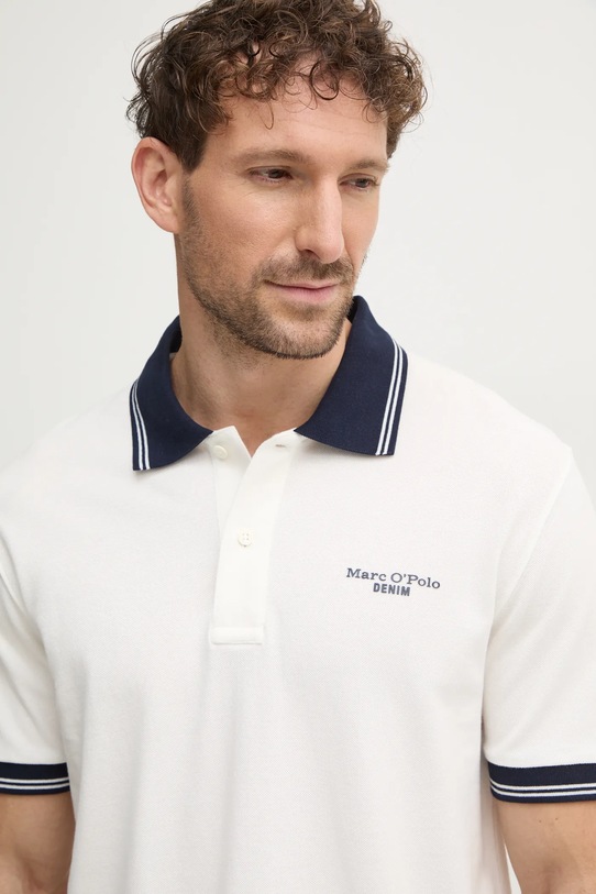 Bavlnené polo tričko Marc O'Polo béžová 5000005931