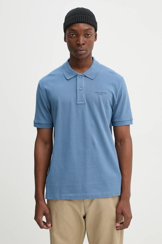 Marc O'Polo polo de bumbac 5000005925 albastru SS25