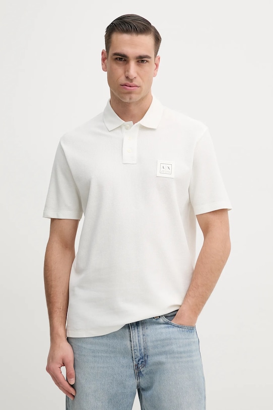 Armani Exchange polo bawełniane regular biały XM000356.AF12758