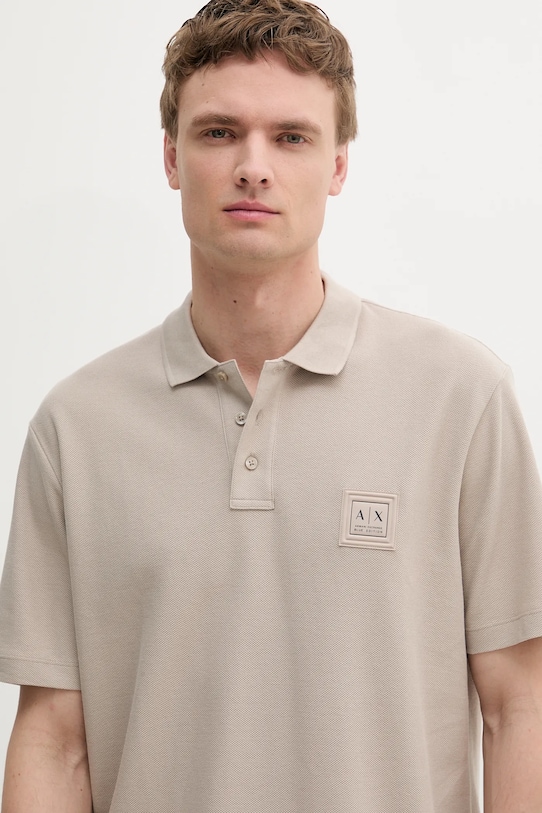 Дрехи Памучна тениска с яка Armani Exchange XM000356.AF12758 бежов