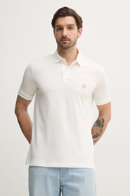 Bavlnené polo tričko Armani Exchange jednofarebný biela XM000367.AF13022.NOS