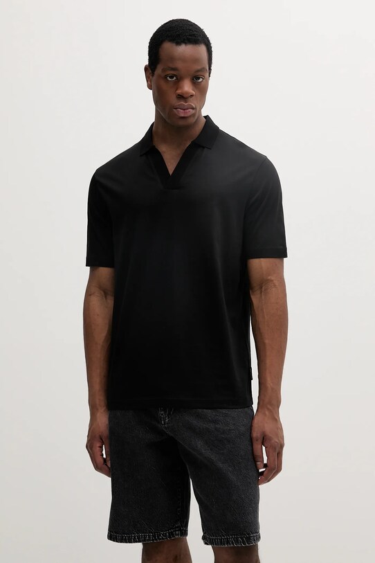 Armani Exchange polo bawełniane bawełna czarny XM000492.AF10364