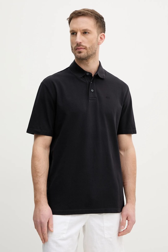 Bavlnené polo tričko Armani Exchange jednofarebný čierna XM000509.AF13055