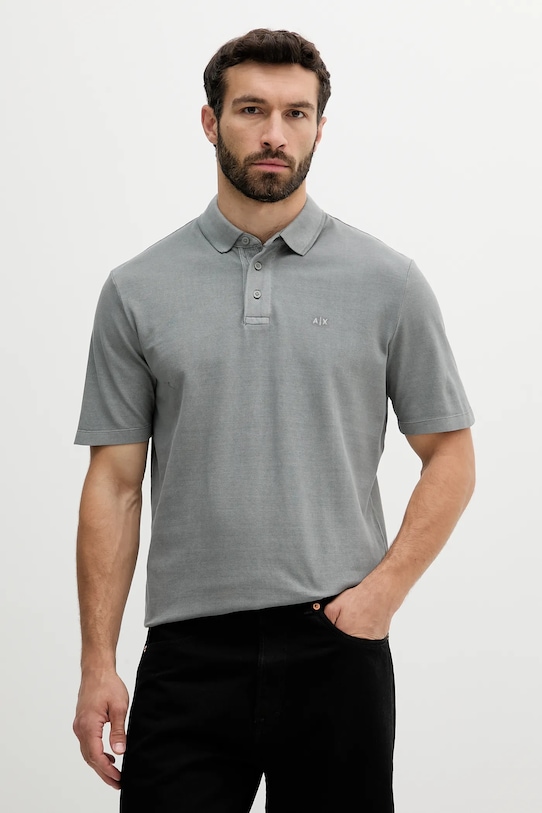 Bavlnené polo tričko Armani Exchange jednofarebný sivá XM000509.AF13055