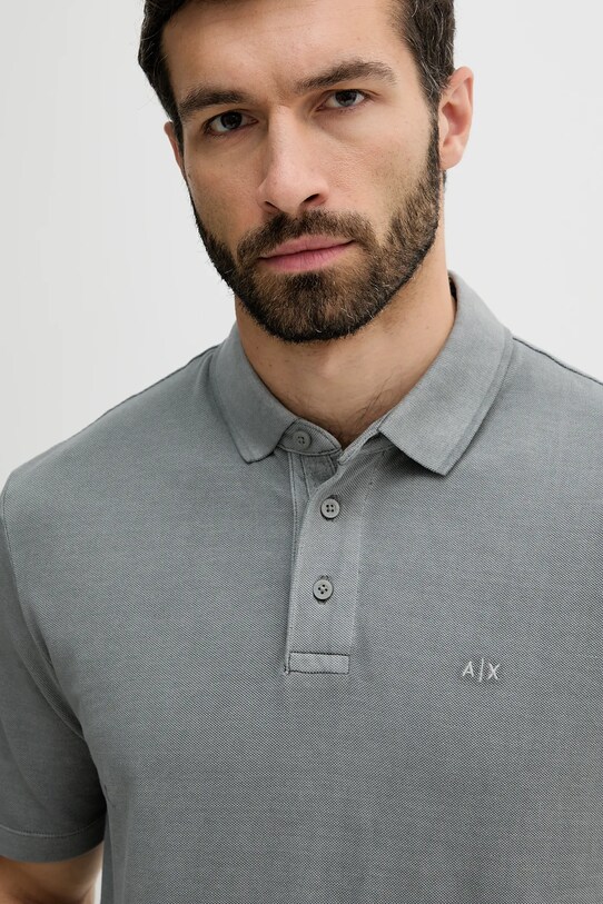 Îmbrăcăminte Armani Exchange polo de bumbac XM000509.AF13055 gri
