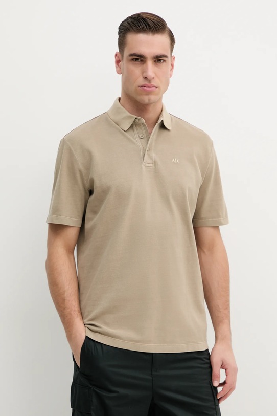 Armani Exchange polo bawełniane bawełna beżowy XM000509.AF13055
