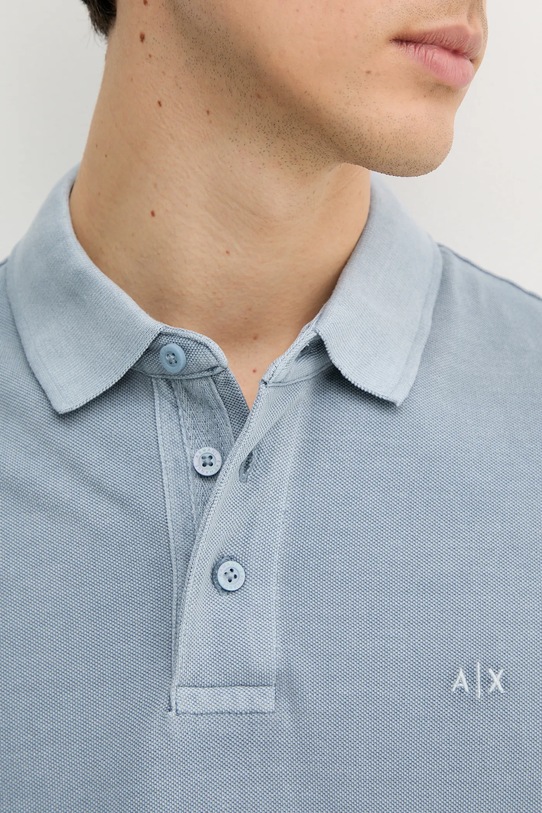 Бавовняне поло Armani Exchange XM000509.AF13055 блакитний