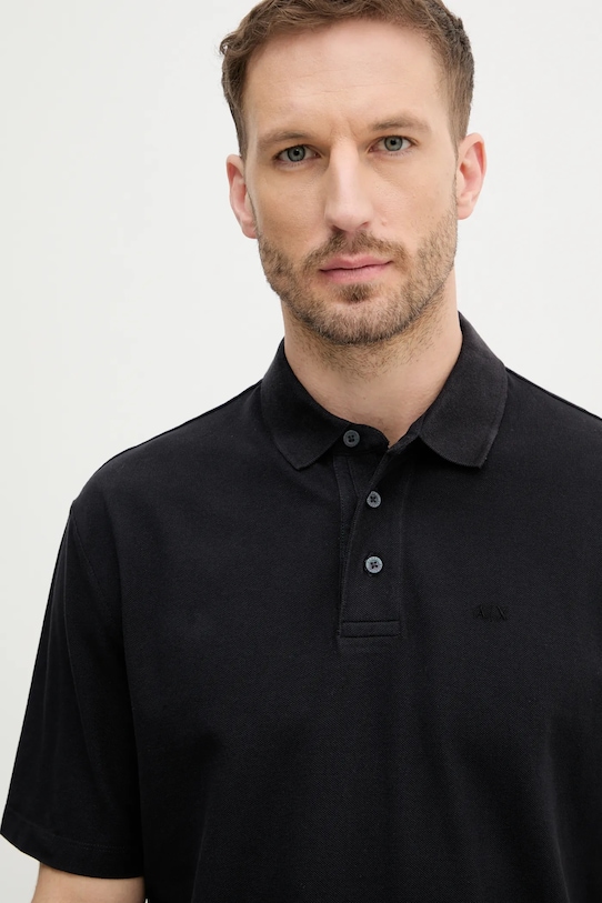 Bombažen polo Armani Exchange črna XM000509.AF13055