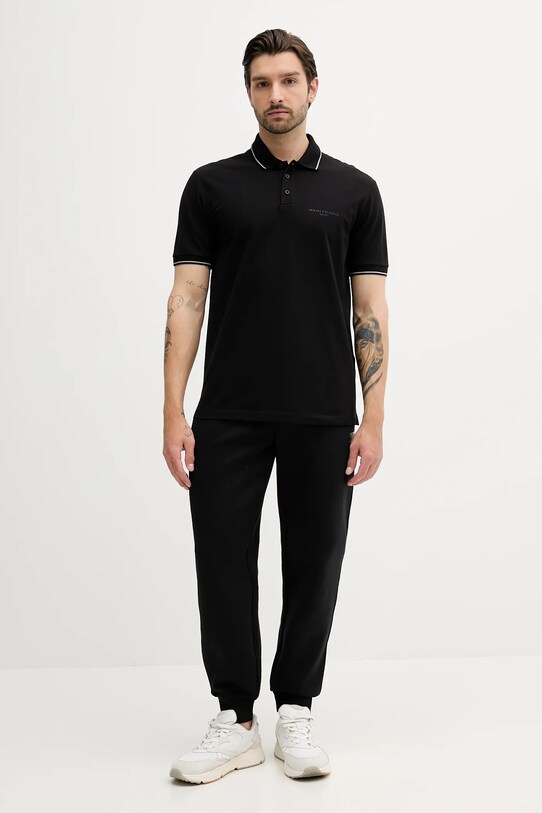 Памучна тениска с яка Armani Exchange XM000489.AF13026 черен SS25