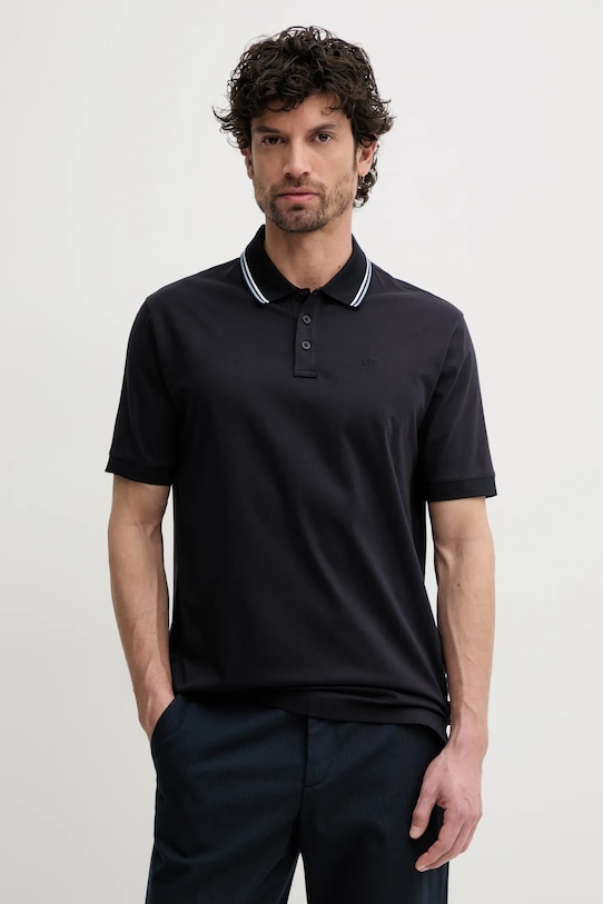 Armani Exchange polo bawełniane nadruk granatowy XM000466.AF10337