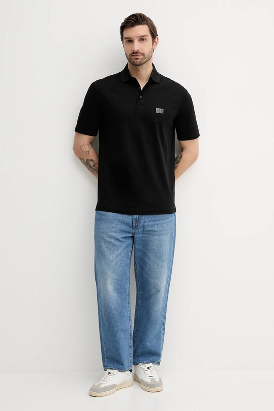 Armani Exchange polo bawełniane XM000484.AF10364 czarny SS25