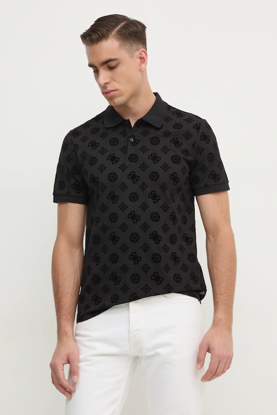 Polo tričko Guess slim černá M5RP20.KCKN0
