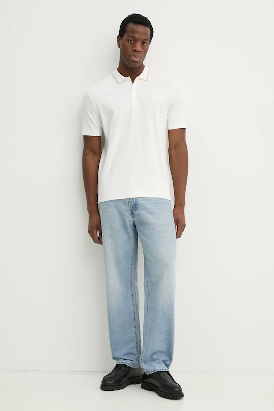 Бавовняне поло Marc O'Polo 522203453034 бежевий SS25