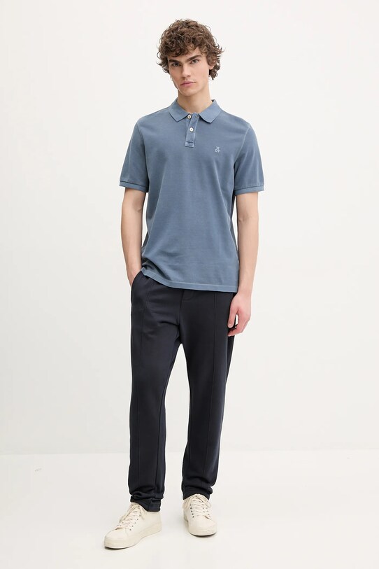 Bavlněné polo tričko Marc O'Polo 522226653000 modrá SS25
