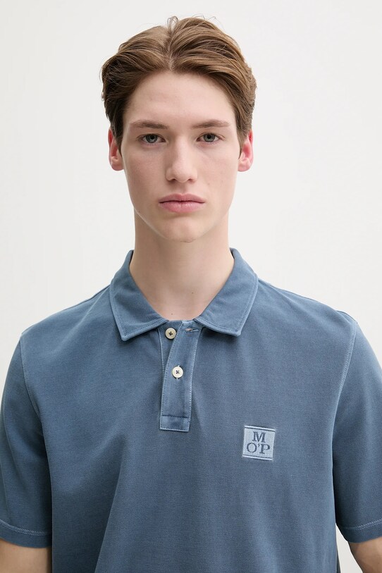 Βαμβακερό μπλουζάκι πόλο Marc O'Polo μπλε 522226653126