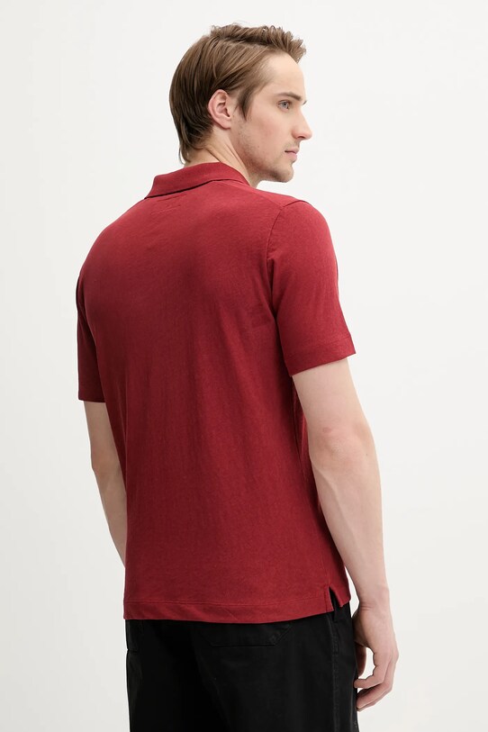 Îmbrăcăminte Marc O'Polo tricou polo din in 523209153026 burgundia