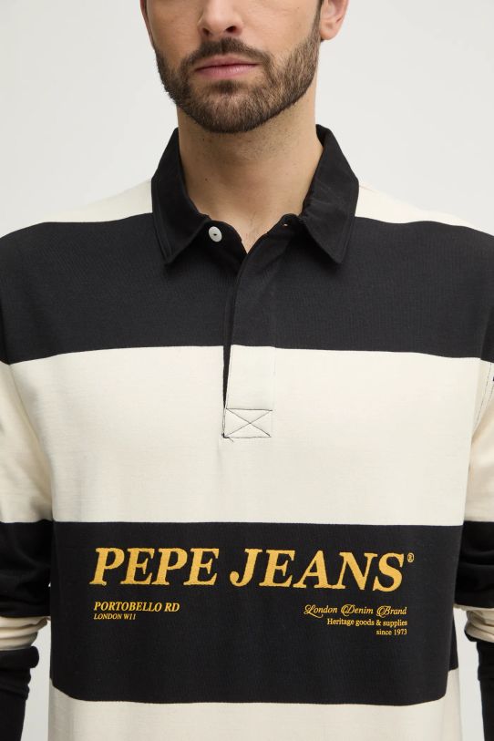 Pamučna majica dugih rukava Pepe Jeans BRANDON PM542230 crna