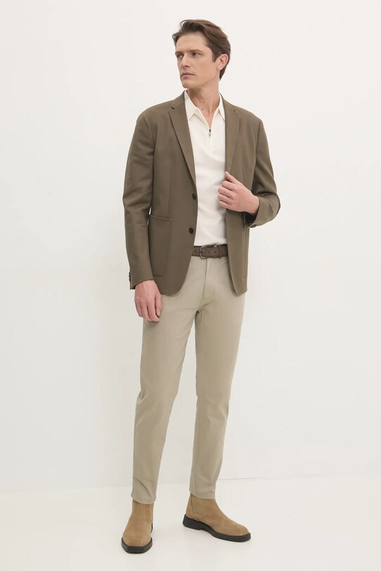 Hackett London polo de bumbac HM563379 bej SS25