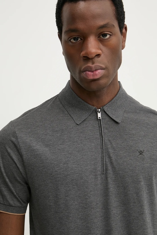 Bavlnené polo tričko Hackett London sivá HM563379