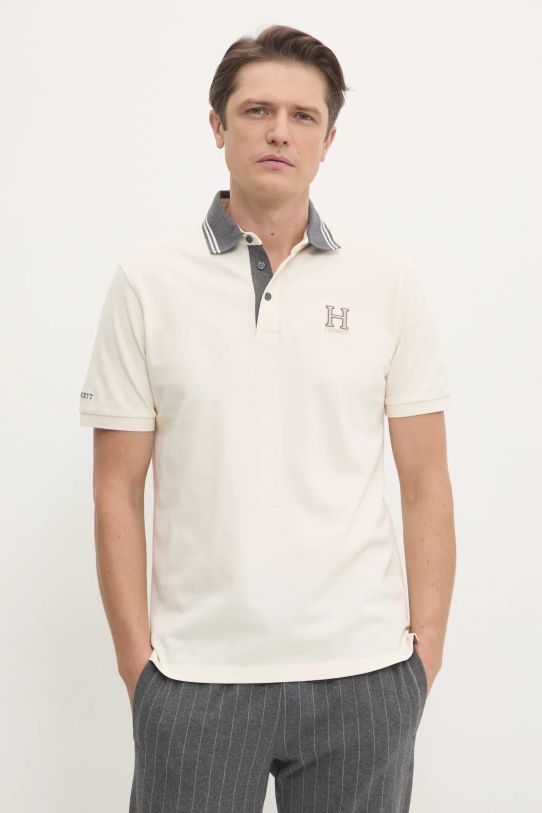 Hackett London polo z elastanem beżowy HM563381
