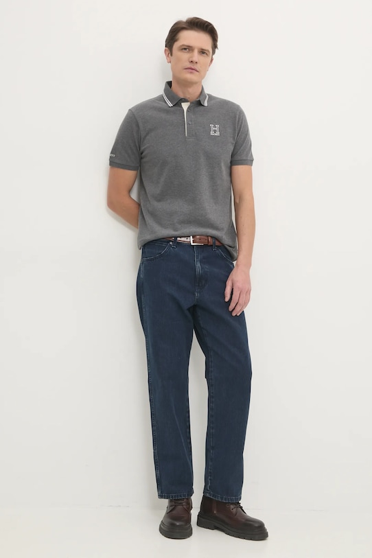 Hackett London poló HM563381 szürke SS25