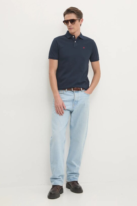 Hackett London polo de bumbac HM562363 bleumarin SS25