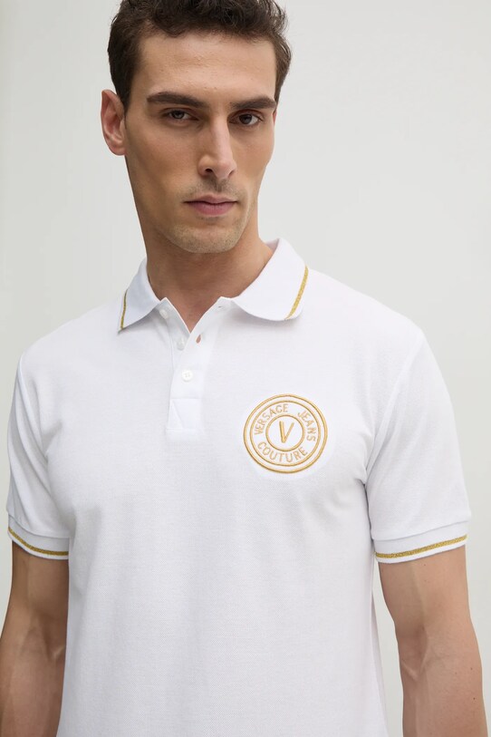 Бавовняне поло Versace Jeans Couture білий 78GAGT00.CJ01T