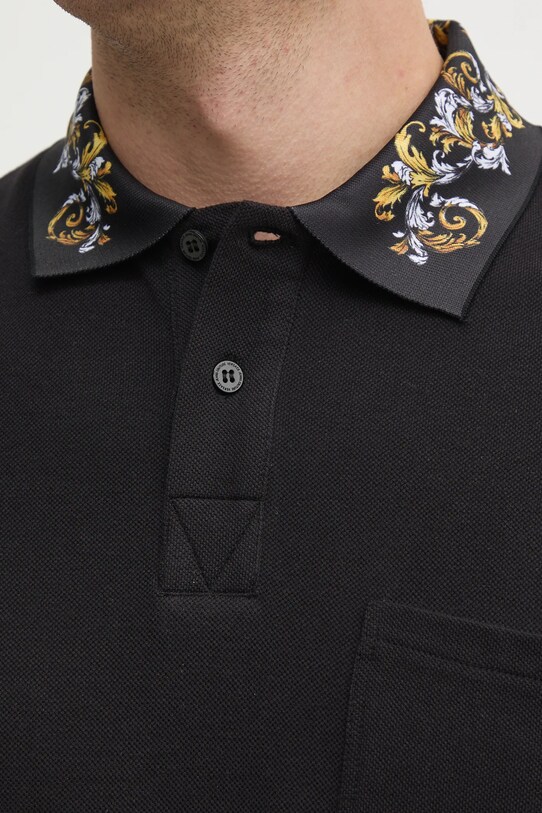 Bavlněné polo tričko Versace Jeans Couture 78GAGT04.CJ01T černá
