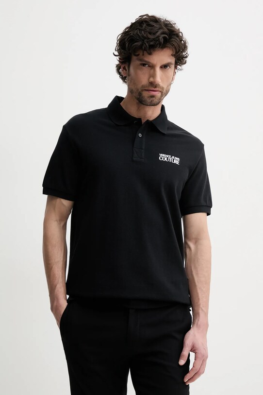 Versace Jeans Couture polo de bumbac regular negru 78GAG623.J0003