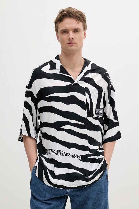 Versace Jeans Couture tricou polo relaxed negru 78GAG628.NS595