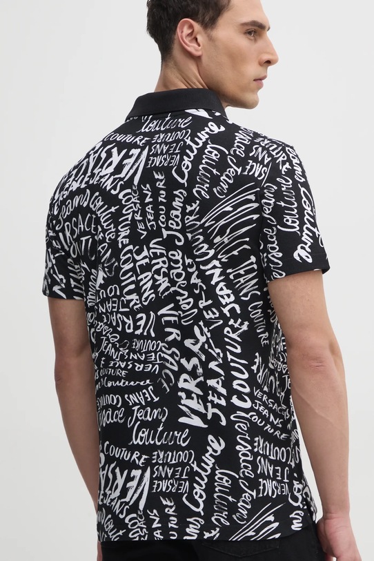 Odzież Versace Jeans Couture polo bawełniane 78GAG6R0.JS459 czarny