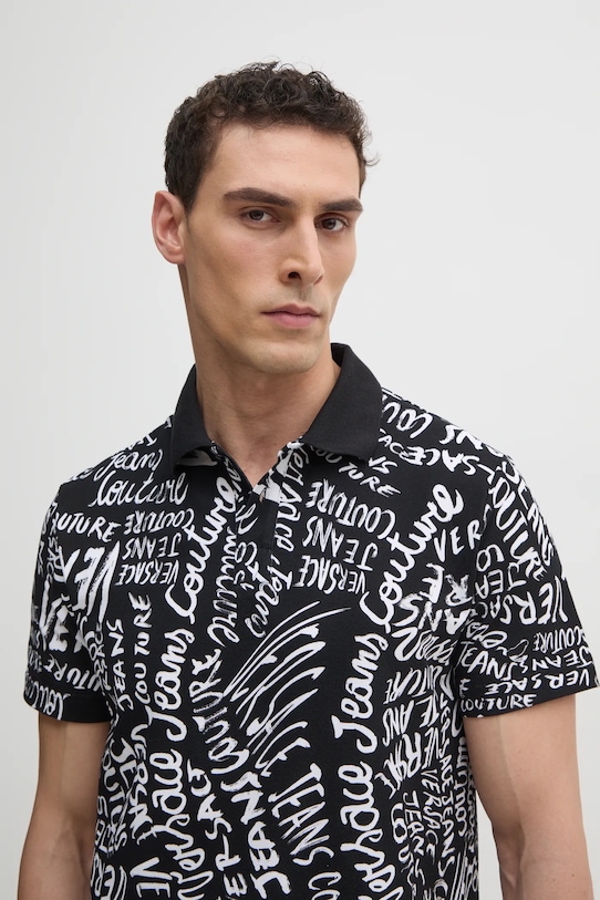 Versace Jeans Couture polo bawełniane czarny 78GAG6R0.JS459