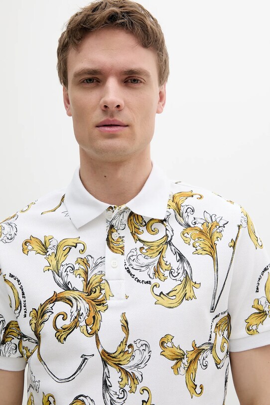 Bavlnené polo tričko Versace Jeans Couture biela 78GAG6S0.JS460
