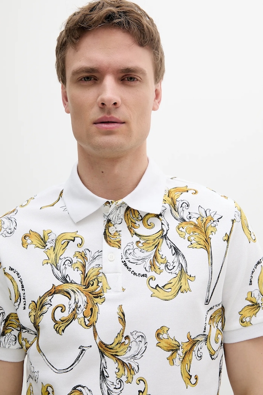 Versace Jeans Couture polo bawełniane biały 78GAG6S0.JS460
