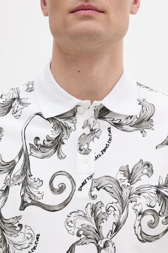 Bavlnené polo tričko Versace Jeans Couture 78GAG6S0.JS460 biela