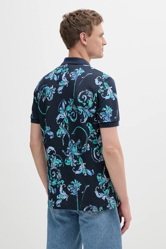 Oblečenie Bavlnené polo tričko Versace Jeans Couture 78GAG6S0.JS460 tmavomodrá