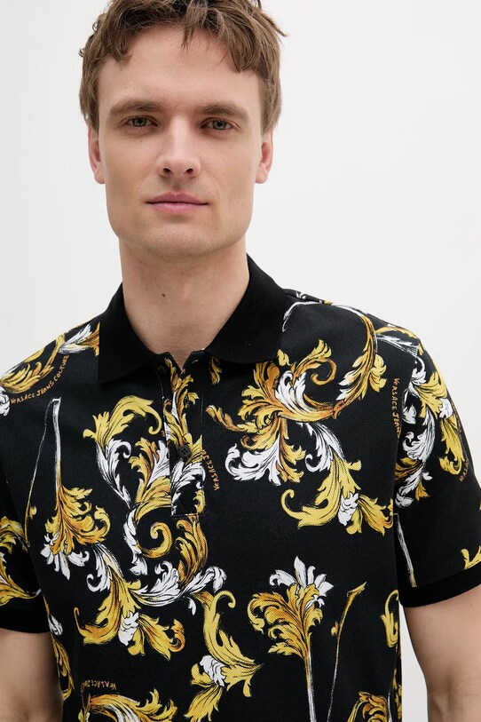 Versace Jeans Couture polo in cotone nero 78GAG6S0.JS460