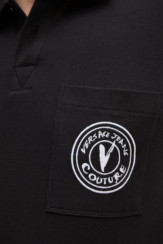Versace Jeans Couture polo bawełniane 78GAGT01.CJ01T czarny