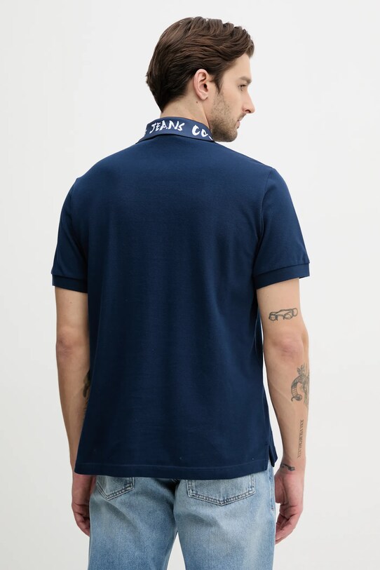 Ρούχα Βαμβακερό μπλουζάκι πόλο Versace Jeans Couture 78GAGT05.CJ01T σκούρο μπλε