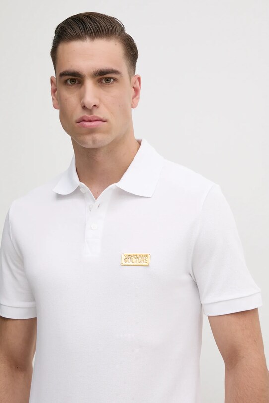 Бавовняне поло Versace Jeans Couture regular білий 78GAGT08.CJ01T
