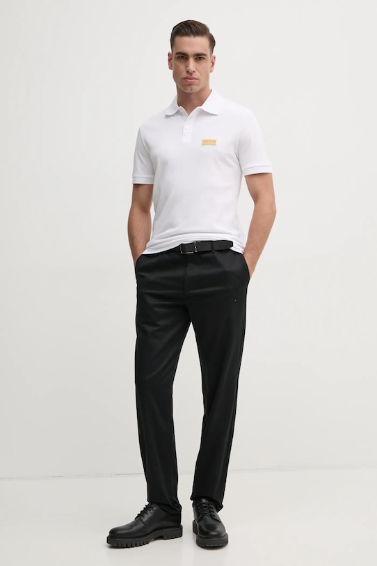 Бавовняне поло Versace Jeans Couture 78GAGT08.CJ01T білий SS25