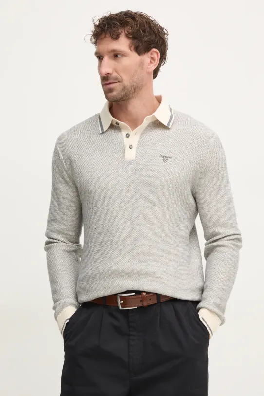 Sveter s prímesou vlny Barbour s prímesou vlny sivá MKN1631ST13