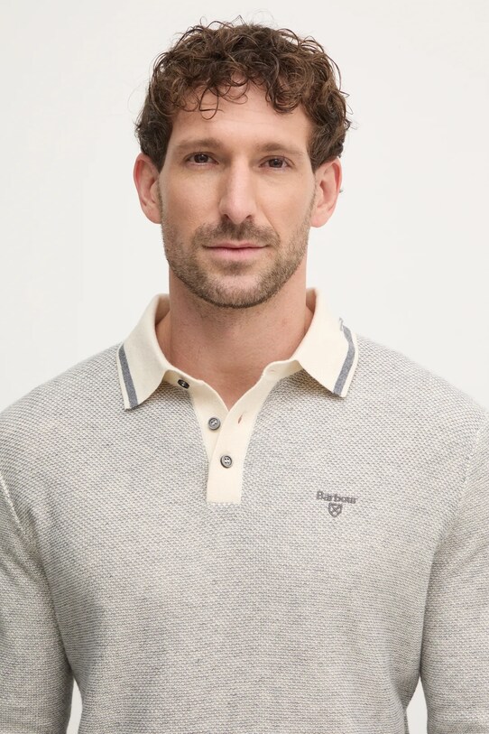 Sveter s prímesou vlny Barbour sivá MKN1631ST13